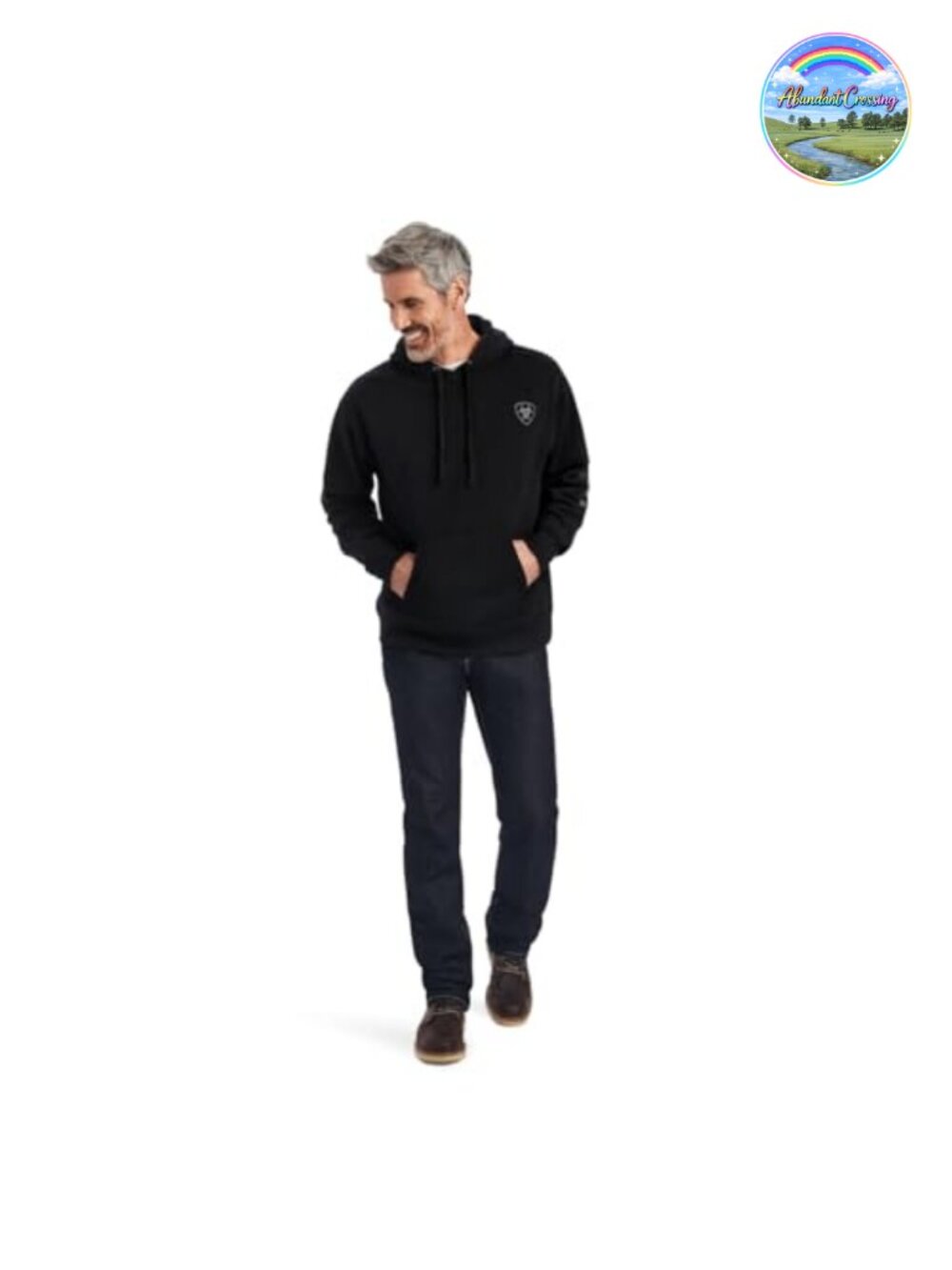 Cotton Polyester Blend Hoodie Greater Arm Mobility Ribbed Hem Long Sleeve